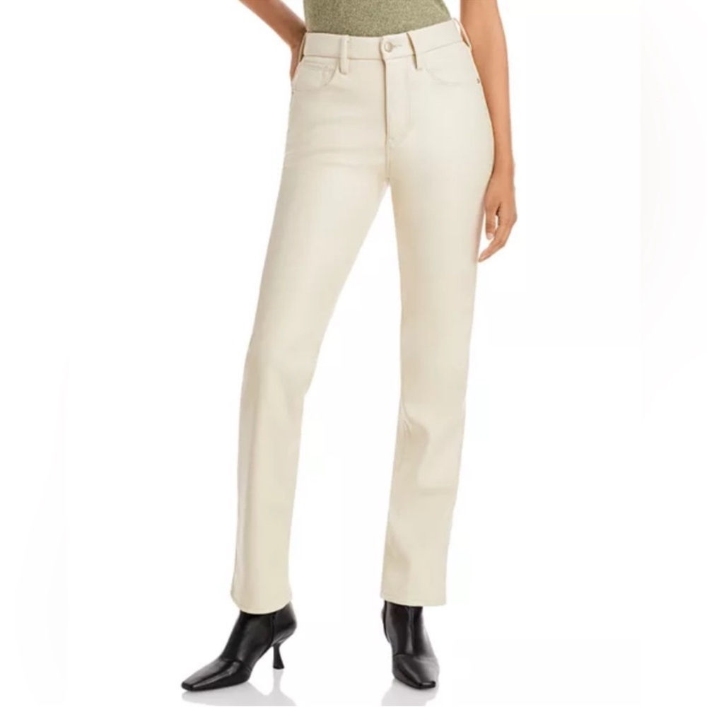 Good American Better Than Leather Good Icon Straight-Leg Pants Bone Size 2/26